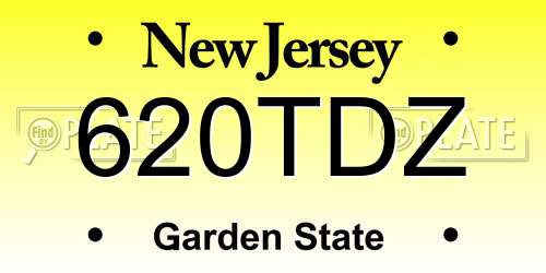 620TDZ New Jersey License Plate
