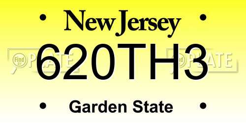 620TH3 New Jersey License Plate