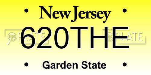 620THE New Jersey License Plate