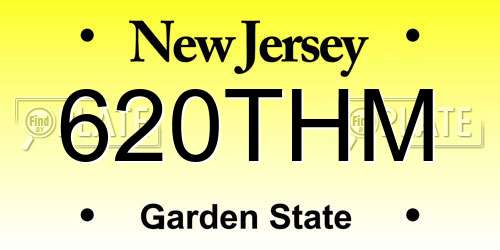 620THM New Jersey License Plate