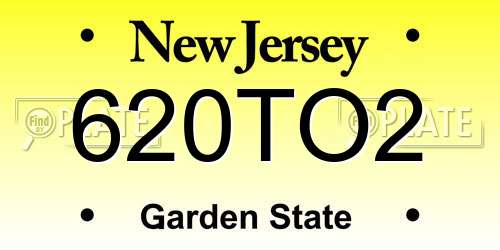 620TO2 New Jersey License Plate