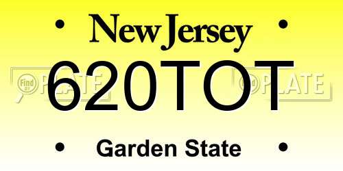 620TOT New Jersey License Plate