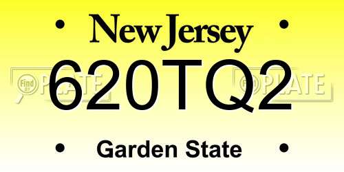 620TQ2 New Jersey License Plate