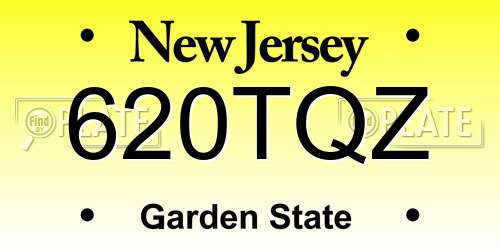 620TQZ New Jersey License Plate