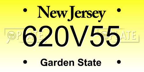 620V55 New Jersey License Plate