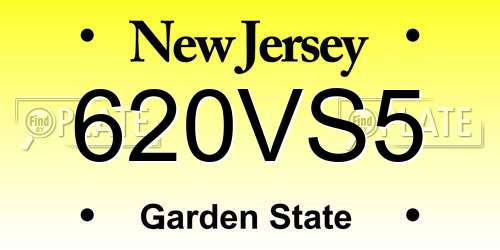 620VS5 New Jersey License Plate