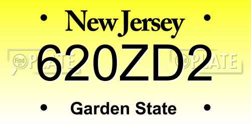 620ZD2 New Jersey License Plate