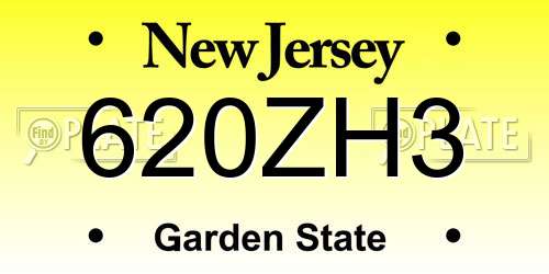 620ZH3 New Jersey License Plate