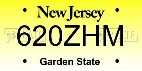 620ZHM New Jersey License Plate