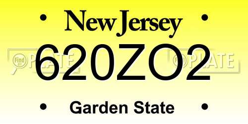 620ZO2 New Jersey License Plate