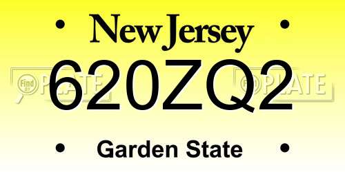 620ZQ2 New Jersey License Plate