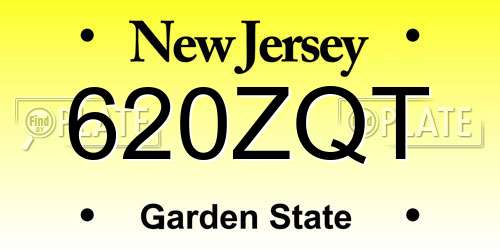 620ZQT New Jersey License Plate