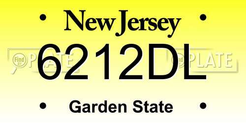 6212DL New Jersey License Plate