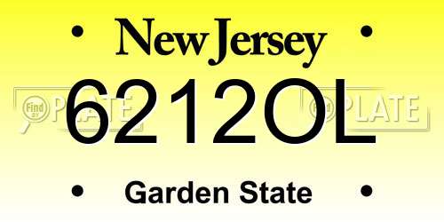 6212OL New Jersey License Plate