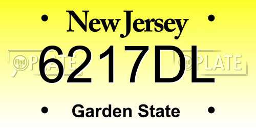 6217DL New Jersey License Plate
