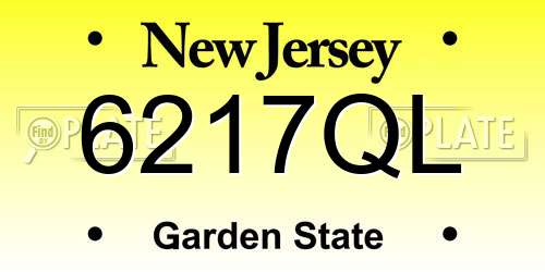 6217QL New Jersey License Plate