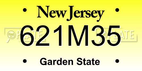 621M35 New Jersey License Plate