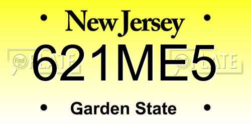 621ME5 New Jersey License Plate