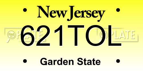621TOL New Jersey License Plate