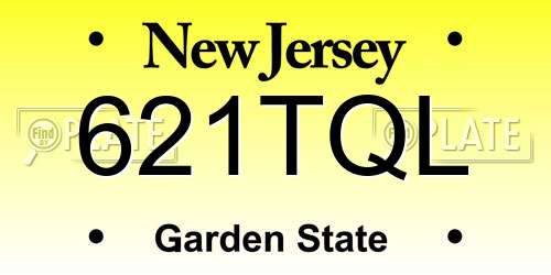621TQL New Jersey License Plate