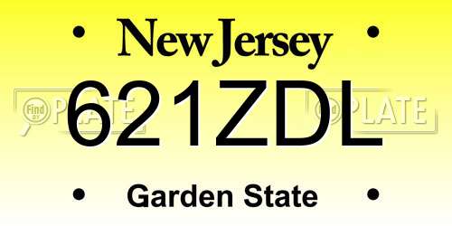 621ZDL New Jersey License Plate