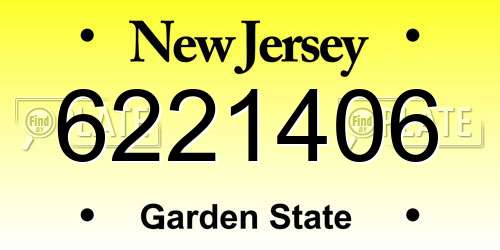 6221406 New Jersey License Plate