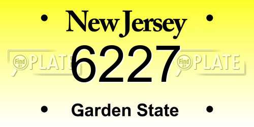 6227 New Jersey License Plate