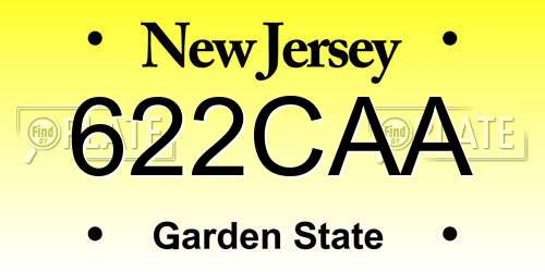 622CAA New Jersey License Plate