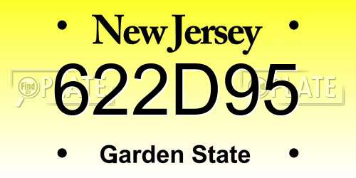 622D95 New Jersey License Plate
