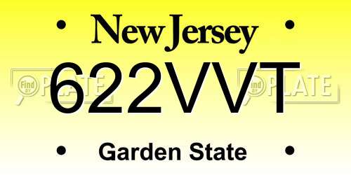 622VVT New Jersey License Plate