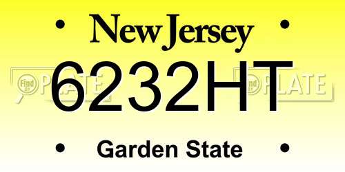 6232HT New Jersey License Plate