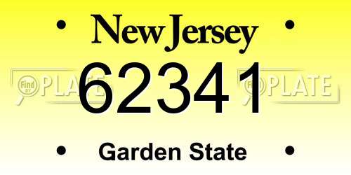 62341 New Jersey License Plate