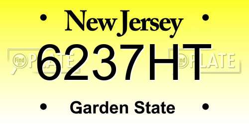 6237HT New Jersey License Plate