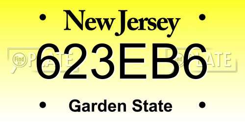 623EB6 New Jersey License Plate
