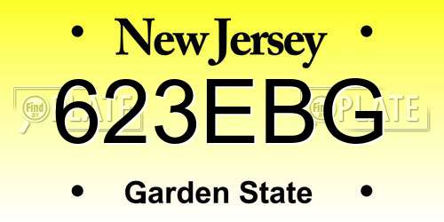 623EBG New Jersey License Plate