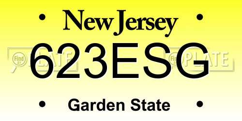 623ESG New Jersey License Plate