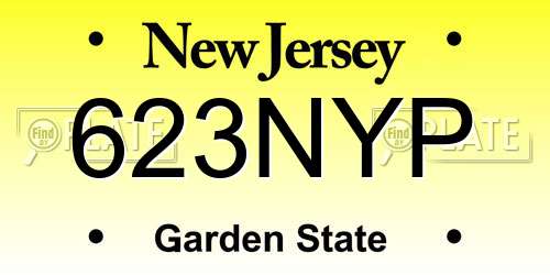 623NYP New Jersey License Plate