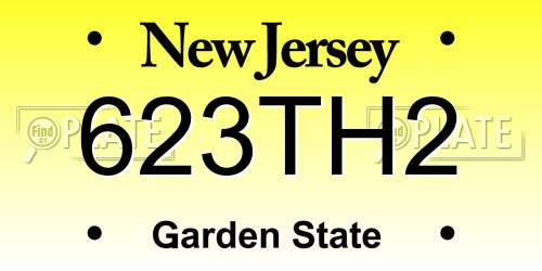 623TH2 New Jersey License Plate