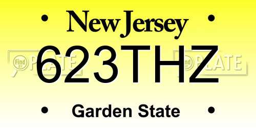 623THZ New Jersey License Plate