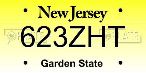 623ZHT New Jersey License Plate