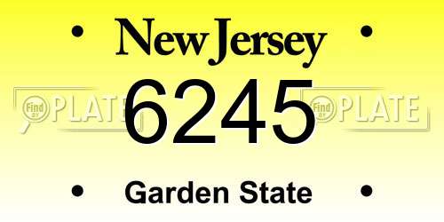 6245 New Jersey License Plate