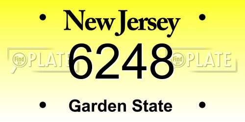 6248 New Jersey License Plate
