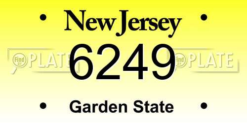 6249 New Jersey License Plate