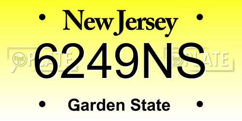 6249NS New Jersey License Plate