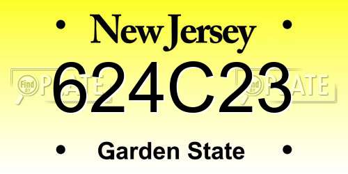 624C23 New Jersey License Plate