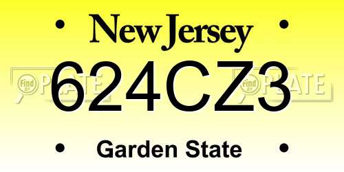 624CZ3 New Jersey License Plate