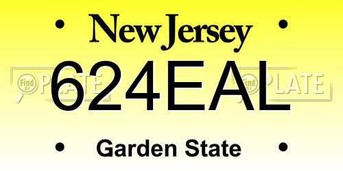 624EAL New Jersey License Plate