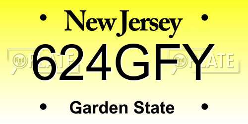 624GFY New Jersey License Plate