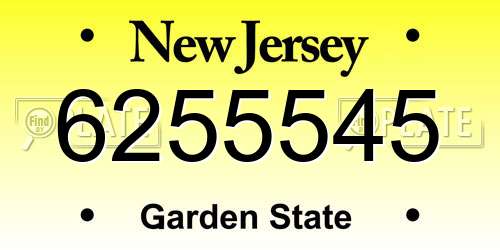6255545 New Jersey License Plate