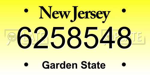 6258548 New Jersey License Plate